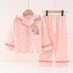 Conjunto <span class=keywords><strong>de</strong></span> <span class=keywords><strong>Pijama</strong></span> 100% Algodón <span class=keywords><strong>para</strong></span> Niños y Niñas, Primavera Otoño, Suave y Cálido, Ropa <span class=keywords><strong>de</strong></span> Dormir con Diseño <span class=keywords><strong>de</strong></span> Dibujos Animados, Manga Larga, Transpirable y Cómodo - Product Image 1