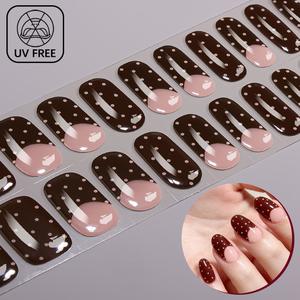 Autocollants pour <span class=keywords><strong>ongles</strong></span> en gel sans UV, sans lampe, <span class=keywords><strong>à</strong></span> séchage naturel, pour la vente en gros, style français dégradé, capsules d'<span class=keywords><strong>ongles</strong></span> en gel sans polymérisation - Product Image 2