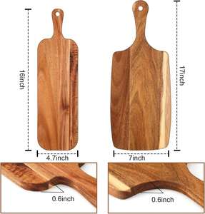 Tabla de cortar de madera personalizada para cocina, juego de tablas de nogal, acacia y bambú con ranura para jugos - Product Image 2