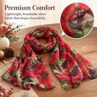 Hijab de Noël unisexe en polyester imitation soie, respirant, pour l'automne et l'hiver, idéal pour les fêtes, décoratif, doux et léger, pour Noël