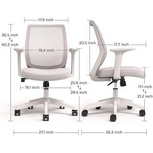 Chaise de bureau ergonomique en maille Alera Wessex, pivotante, pour ordinateur, avec hauteur de siège réglable, supporte 275 lb, en mousse PP - Product Image 1