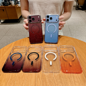 Funda Protectora Magnética Transparente con Brillantina para iPhone 18 Pro Max, Carcasa Rígida de PC para iPhone 17 Air 16 15 14 - Product Image 1