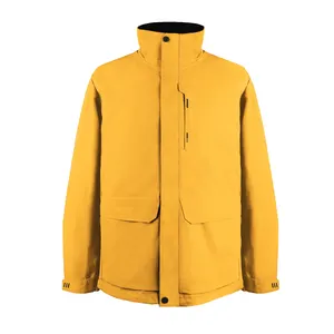 의류 제조업체 야외 하이킹 운동 윈드 브레이커 남성 여성 옐로우 재킷 겨울 따뜻한 라이너 양털 코트 탈착식 재킷