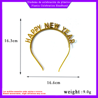 Serre-tête en plastique « Bonne Année » à lettres en blocs, directement de l'usine, accessoire de cheveux pour fête, accessoire photo pour le réveillon du Nouvel An