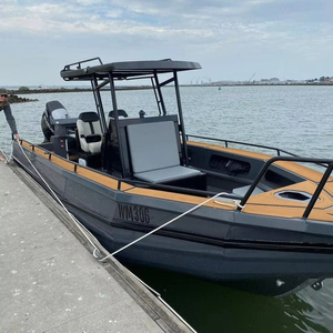 Bote de Pesca con Consola Central, Bote de Aluminio de 24 pies con Motor - Product Image 1