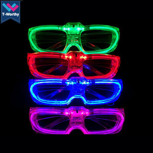 T-Worthy Promotion Halloween LED Lunettes <span class=keywords><strong>En</strong></span> Plastique EL Fil Fête Lumière Jouets Glowing Christmas Rave Rave Personnalisé Noël - Product Image 1