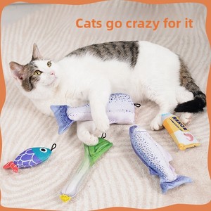 Juego de pescado de marisco realista de diseño único, Material de felpa, hierba gatera rellena, lindos juguetes para masticar gatos para jugar con gatos - Product Image 4
