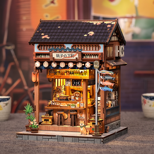 <span class=keywords><strong>Cutebee</strong></span> 2025 nouveau produit 3d Puzzle en bois jouets CWGC217 Choshi No Shitamachi bricolage Miniature maison Style japonais bricolage livre Nook - Product Image 1
