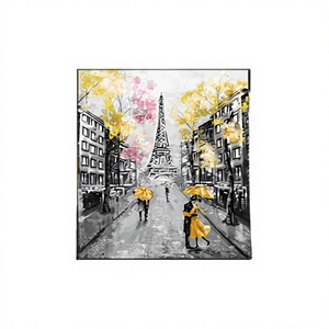 Manluo Lovers Red Umbrella Canvas Watercolor Modern Abstract Street Landscape Stampe da parete Decorazioni per la casa Senza cornice - Product Image 3