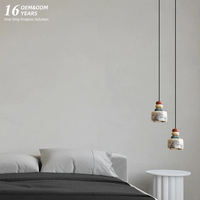 Lustre en marbre naturel, hauteur réglable, style nordique créatif, lampe suspendue pour chambre à coucher, vente chaude