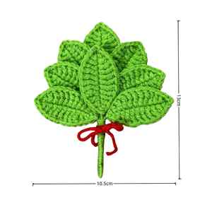 Porte-clés en feuille de pomelo tissé à la main avec texture simulée en fil, en forme de feuille, pour sac à dos, téléphone portable, accessoires de voiture - Product Image 4