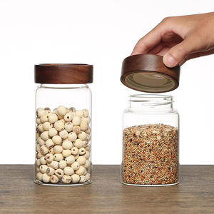 Frascos de Vidrio de Borosilicato Herméticos al por Mayor de 16oz, 30oz, 500ml, 900ml con Tapa de Bambú y Boca Ancha para Almacenamiento de Alimentos en la Cocina - Product Image 3