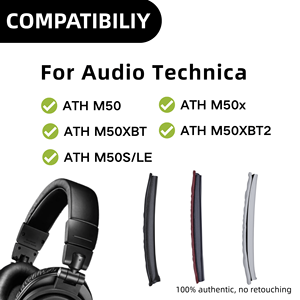Audio Technica <span class=keywords><strong>ATH</strong></span> <span class=keywords><strong>M50</strong></span> Series Accesorios para auriculares Funda de diadema de cuero de proteína duradera para M50X M50XWH M50XBT M50XBT2 - Product Image 2