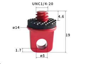 Mousqueton en forme de D Alecter APH-C02 + vis à serrage manuel 1/4-20 pour supports de suspension, poignée de selfie stick pour appareil photo - Product Image 4