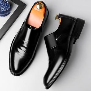 Men's Leather <b>Dress</b> Shoes Pointed Toe Oxfords Anti Slip Wedding Formal Wear Black Soft Sole - Product Image 4