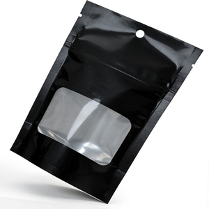 Bolsas de Mylar Negras Mate Impresas Personalizadas, Bolsa de Aluminio con Cierre Hermético y Ventana Transparente para Alimentos - Product Image 6