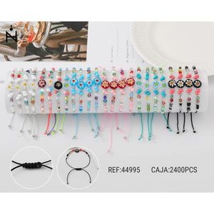 Braccialetto Colorato con Perline di Mais # 10 braccialetti alla moda con perline, 2400 pezzi per scatola - Product Image 1