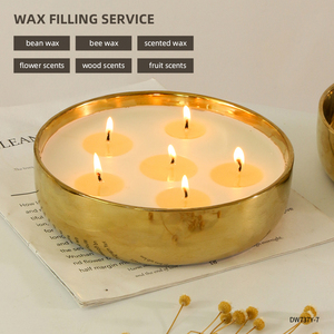 Giare Portacandela Rotonde Grandissime in Ceramica di Lusso Dorate Personalizzate all'Ingrosso, Ciotola Portacandela Stile Impastiera, Idea Regalo di Natale e Decorazione per la Casa - Product Image 4