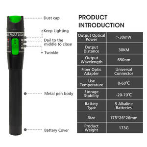 10mw רשת 20mw כבל טסטר לייזר אדום מקור אור אור מקור סיב אופטי מד מתח חזותי - Product Image 2