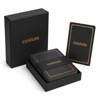 Cartes à jouer promotionnelles personnalisées pour la finance, cadeau d'entreprise haut de gamme, papier à noyau noir avec logo en feuille d'or