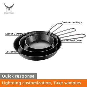 Portable poché oeuf crêpe steak <span class=keywords><strong>petite</strong></span> <span class=keywords><strong>casserole</strong></span> camping en acier inoxydable extérieur pliant et amovible poêle à frire antiadhésive - Product Image 3