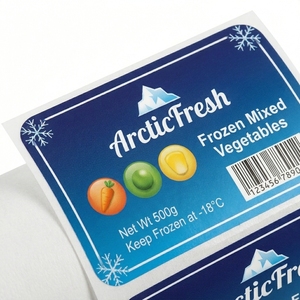 Étiquettes personnalisées imperméables pour aliments surgelés, rouleau d'autocollants en papier synthétique avec faible MOQ - Product Image 3