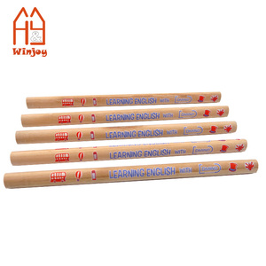 Ensemble de <span class=keywords><strong>crayons</strong></span> géants vides pour enfants, crayon HB en bois naturel triangulaire avec logo 4C imprimé pour cadeau promotionnel - Product Image 2