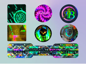 Feuilles d'autocollants holographiques transparents personnalisés, étiquettes de sécurité 3D pour les emballages de médicaments, de cosmétiques et d'aliments - Product Image 3