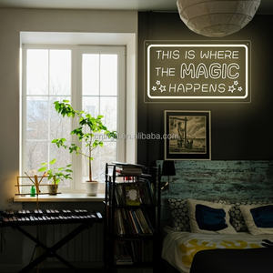 Qui è dove la magia avviene acrilico al Neon intagliato acrilico insegna luce al Neon per la decorazione della parete - Product Image 3