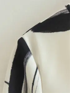 Женское Плиссированное Повседневное платье, черно-белое платье с длинным рукавом и V-образным вырезом, 2023