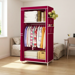 Moderner Kleiner Faltbarer Kleiderschrank 70x45x152cm mit Seitenreißverschluss, Verzinktem Stahlrahmen, Tragbarer Schrank für Kleine Räume, Wohnmöbel - Product Image 4