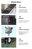 Remorque de surveillance solaire 6m avec mât manuel, tour de vidéosurveillance mobile standard US, panneau solaire 3*100W, unité de surveillance de sécurité hors réseau