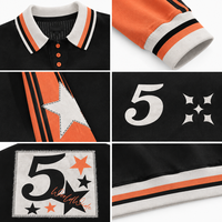 Conjunto de Polo Estético Personalizado para Hombre, Estilo Urbano, Oversize, Manga Larga, Camiseta Polo y Pantalones Cortos, Traje Deportivo