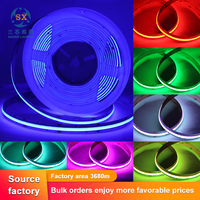 SXZM Bande LED COB RGB 24V 1080 LED/m, ultra haute densité, sans points, flexible, éclairage linéaire 1080 LED, 5M