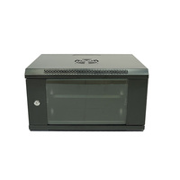 Armoire réseau murale en acier 6U 19 pouces, porte en verre trempé noir, profondeur 400 mm, taille personnalisée disponible