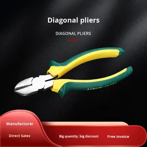 Pince coupante diagonale multifonctionnelle jaune-verte à bec fin pour électricien – Meilleure vente - Product Image 2