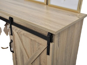 Super Mini Quincaillerie de Grange Coulissante à Double Porte de 4 Pieds, Rails à Rouleaux en Laiton et Acier Noir, Meuble TV, Placard, Armoire de Rangement, Kits - Product Image 6