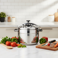 Casserole à pression en aluminium écologique de 15 à 50 litres, intérieur poli, couvercle, poignée en plastique, OEM/ODM disponible pour la casserole