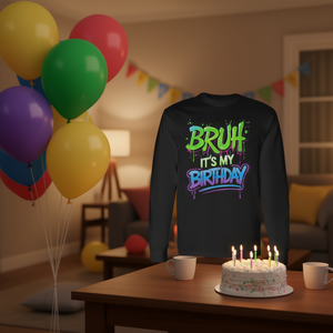 Maglietta a Maniche Lunghe per Festa di Compleanno, Unisex per Adulti, Girocollo con Stampa Digitale, Made in China - Product Image 3