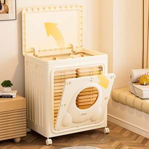 WANUO Caja de Almacenamiento Plegable Fácil de Instalar para el Hogar, Caja de Juguetes para Niños con Rotación de 360° °   Ruedas Giratorias - Product Image 3