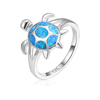 Bague en argent sterling 925 inspirée de l'océan XYOP, design tortue, artisanat exquis, brille d'une lueur marine irisée, à porter tous les jours