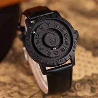 Trend Concept New Personality Relojes de cuarzo para hombres Creative Scrolling Pointer Magnetic Force Reloj de moda para hombres a prueba de agua