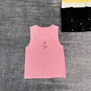 Camiseta sin Mangas Corta Informal y Transpirable para <span class=keywords><strong>Mujer</strong></span> de Talla Grande, con Bordado de Letras con Lentejuelas para el Verano - Product Image 1