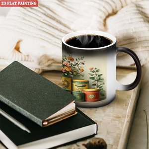 Mug vierge noir givré 11oz en céramique, tasse thermosensible changeant de couleur - Product Image 3