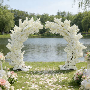 Arche <span class=keywords><strong>de</strong></span> fleurs artificielles en cerisier rose et blanc <span class=keywords><strong>de</strong></span> 7 à 10 pieds pour la décoration <span class=keywords><strong>de</strong></span> fêtes et <span class=keywords><strong>de</strong></span> mariages, vente en gros - Product Image 4