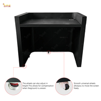 Cabine de DJ mobile, console, table, podium de danse, table portable, cabine d'exposition, cabine de DJ LED, pour magasin de détail, avec plateau incurvé