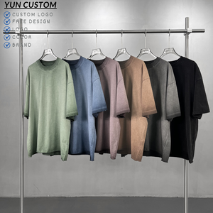 ダメージ加工Tシャツ フリンジ付きTシャツ ウォッシュドヴィンテージTシャツ ストリートウェア コットンTシャツ サプライヤー カスタム服 - Product Image 1