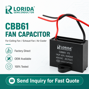 Lorida <span class=keywords><strong>CBB61</strong></span>พัดลม<span class=keywords><strong>400Vac</strong></span> วิ่ง1UF 450V 1uF 0.5uF ควบคุมความเร็ว2.5UF 450V AC SK - Product Image 5