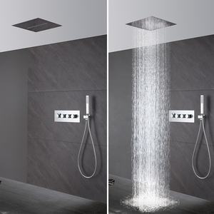 Aideal Ensemble de douche à deux voies dissimulé 40x40cm Douche de plafond avec système de douche à bec cascade - Product Image 2