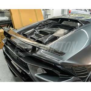 Cubierta de motor trasero de fibra de carbono seca estilo Tecnica para Lamborghini Huracan LP580 LP610 EVO 2014-2025 - Product Image 3